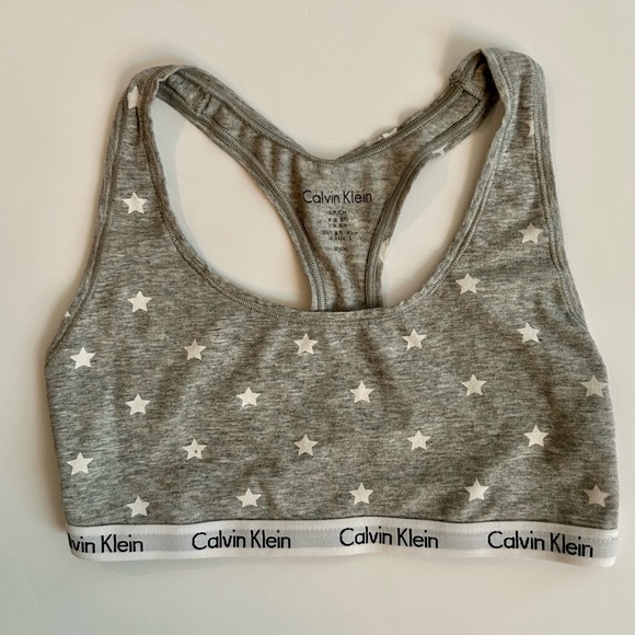 Calvin Klein gray and white  star pullover bra - Picture 2 of 5
